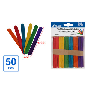Set di bastoncini artigianali colorati da 114mm 50 pezzi in arancione rosso blu giallo verde viola-per creatività e creazione - Product Image 1
