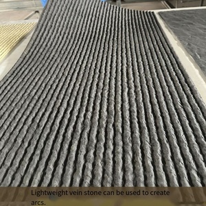 Panneau mural en pierre souple sablée écologique durable à lignes rondes, revêtement mural en pierre souple, placage en pierre flexible - Product Image 1