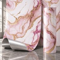 Papier peint autocollant en marbre rose, blanc et or, 1,2 x 3 m, feuilles IXPE de 2,3 mm pour les murs de salon et les murs de télévision