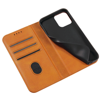Étui de téléphone en cuir PU écologique antichoc avec recharge sans fil pour 17 Pro Max, porte-cartes magnétique, design fin