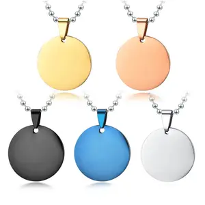 Round Coin in Stock Dog Tag Dog Tag Necklace Metal Plate Cat ID Card Pet Blank Lettering Stainless Steel Shape Buddhism Accepted