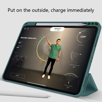 Kalemlik kablosuz şarj iPad kılıfı Pro 13 M4 hava 13 inç M2 2024 mıknatıs akıllı yumuşak cilt PU deri kılıf için pro 12.9