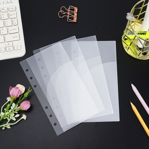 A6 Frosted PP tiền mặt Phong Bì 2 túi màu hồng zipperless lá lỏng lẻo 6 lỗ Tiền Phong bì Ngân Sách Tiền Mặt phong bì hệ thống Ví - Product Image 6