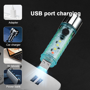 Mini Torcia LED Super Luminosa 4 Colori con Ricarica USB e Magneti, Impermeabile, <span class=keywords><strong>Luce</strong></span> da Campeggio con Illuminazione Laterale - Product Image 3