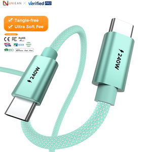 Câble USB C en silicone UNIEAN, vente en gros d'usine, 2M 3M, 60W, Type-C, câble de <span class=keywords><strong>charge</strong></span> <span class=keywords><strong>rapide</strong></span> USB C 3A, câbles de données pour <span class=keywords><strong>iPhone</strong></span> - Product Image 1