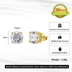 रिन्टिन सी 414 क्लासिक जिरकोनिया स्क्रू बैक इयररिंग्स लक्जरी गहने 925 पुरुषों के लिए स्टर्लिंग चांदी घन ज़िरकोनिया कान स्टड - Product Image 3