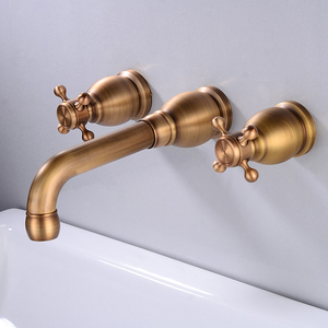 <span class=keywords><strong>Grifo</strong></span> de baño montado en la pared de <span class=keywords><strong>tres</strong></span> orificios con doble manija antigua, <span class=keywords><strong>grifo</strong></span> de agua moderno termostático para <span class=keywords><strong>lavabo</strong></span>, <span class=keywords><strong>grifo</strong></span> de <span class=keywords><strong>lavabo</strong></span> antiguo - Product Image 2