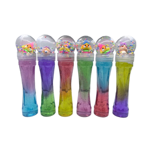 Slime transparent coloré à trois niveaux en forme de S, avec perles et cristaux, pour enfants, jouet éducatif extensible, grande taille, avec poupées - Product Image 2