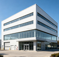 Bâtiment moderne en structure acier préfabriquée pour hangar, abri de voiture ou atelier