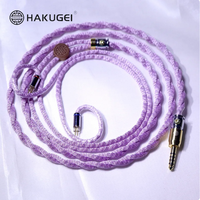 Câble en cuivre microcristallin coaxial HAKUGEI Purple-peace Litz 7N avec blindage en fibre pour utilisation avec moniteur/haut-parleur 3.5 2.5 4.4