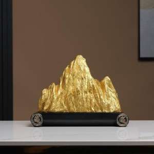 Escultura <span class=keywords><strong>de</strong></span> Resina <span class=keywords><strong>de</strong></span> Montaña Dorada <span class=keywords><strong>de</strong></span> Lujo, Personalizada, al por Mayor, Decoración <span class=keywords><strong>de</strong></span> Arte Fengshui, Regalos para el Hogar y la Oficina - Product Image 3