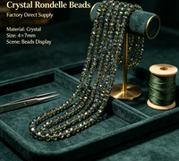 Perles Rondelles en Cristal 4x7mm, Fourniture Directe Usine, Forme de Roue Facettée, Effet AB Aurora Flash, Idéales pour Bracelets, Colliers et Boucles d'Oreilles DIY