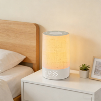Nueva Máquina de Sonido Blanco con Sonidos de la Naturaleza, Reloj Despertador y Función de Snooze, Luz de Ayuda para Dormir con Simulación de Amanecer y Atardecer, Reloj de Mesa