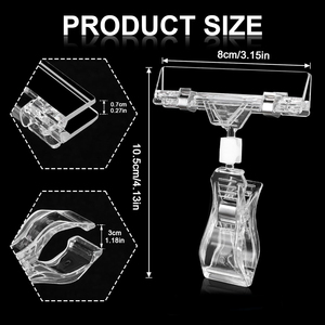 China supermercado plástico transparente giratorio pop signo clip mercancía precio etiqueta titular pantalla etiqueta clip - Product Image 5