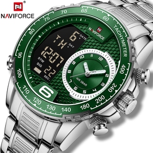 Giải phóng mặt bằng giới hạn thời gian và số lượng Naviforce 9199 xem sang trọng thể thao chronograph người đàn ông Đồng hồ Đồng hồ kỹ thuật số hiển thị đôi người đàn ông - Product Image 2