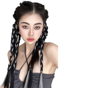 Peluca trenzada de tres hebras tipo Boxer, extensiones de cabello trenzado largo para mujer, para cualquier tono de piel, tejidas a mano con fibra resistente a altas temperaturas. - Product Image 5