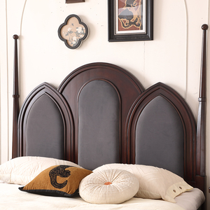 Cama de Madera Sólida de Estilo Europeo, Estilo <span class=keywords><strong>Hotel</strong></span> Americano de Lujo, Moderna y Minimalista, Cama de Princesa de Estilo Vintage, Cama Semi-lujosa - Product Image 4