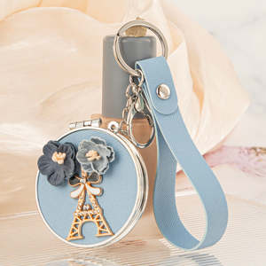 Camellia Flower Compact <b>Mirror</b> Keychain Double Sided Folding Makeup <b>Mirror</b> Portable Pocket 95% Reflectivity Round Compact <b>Mirror</b> - Product Image 1
