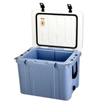 Glacière isotherme étanche 55QT au design moderne à roulettes pour le camping en plein air, la pêche, le stockage de canettes de vin et de glace sèche