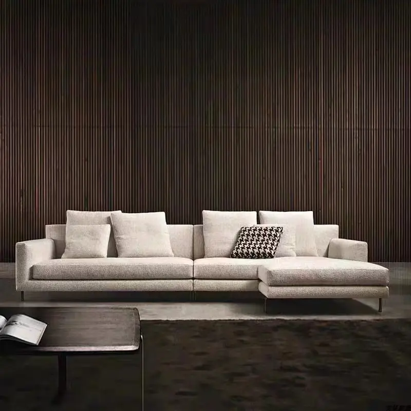 Italiaanse Minimalistische Design Witte Bank L-Vormige Modulaire Sectionele Bank Luxe Grote Zachte Sofa Sweef Woonkamer Meubels