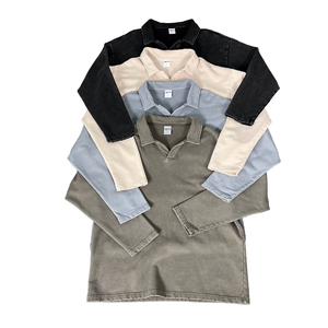 ผู้ผลิตจัดหาเสื้อเชิ้ตแขนยาวแบบเรียบสีพื้นสำหรับผู้ชายและผู้หญิง ทรงโอเวอร์ไซส์ ผลิตจากผ้าฝ้าย 100% ป้องกันการเกิดขุย ระบายอากาศได้ดี PK - Product Image 1