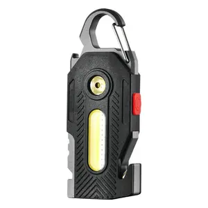 Multi-function Work Light Survival Outpost Cutter Screwdriver Inspection Light Rechargeable Mini COB Keychain