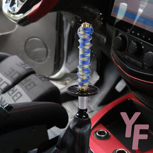Perilla de cambio de marchas Manual con forma de samurái Universal, perilla de cambio de marchas de 20cm, perilla de cambio azul de Metal y tela, palanca de cambios automática <span class=keywords><strong>secuencial</strong></span> - Product Image 1