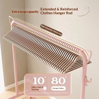 Nouveau Porte-manteau double à double tringle en acier inoxydable, autoportant et détachable, pour intérieur/extérieur, résistant à la rouille, organisateur de vêtements durable