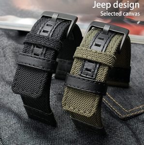 Bracelet de montre en toile de voile imperméable à dégagement rapide avec doublure en cuir véritable 18mm 20mm 22mm 24mm pour montre connectée - Product Image 3