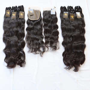 Tissage en lot brésilien naturel avec Lace Frontal Closure Transparent Hd suisse, cuticule alignée - Product Image 2