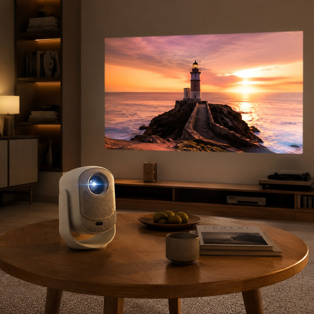 B17 Built in Apps Auto Focus Smart Mini Projector with WiFi Bluetooth Portable Native 1080P Movie Outdoor Projector OEM Supply