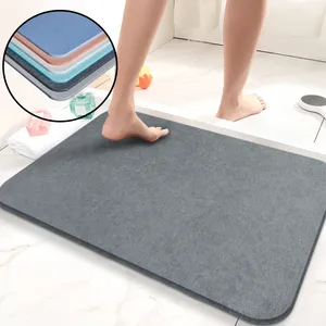 Schnellt rocknende neue Design rutsch feste wasser absorbierende benutzer definierte Kieselgur Stein Bade matte Kieselgur maschinell hergestellte Badezimmer matte
