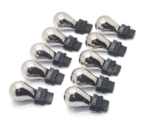หลอดไฟรถยนต์ Autodragons P27/7W 580 3157 สีเงินโครเมียม แอมเบอร์ สำหรับไฟเบรก/ไฟท้าย หลอดไฟโครเมียม 3157 - Product Image 1