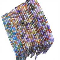Perles de zircon facettées multicolores 2-4 mm, perles rondes en zircon cubique pour la fabrication de bijoux DIY