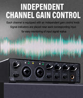 Interfaz de Audio USB con Alimentación Phantom de 48V, Tarjeta de Sonido con Cancelación de Ruido para Grabación y Transmisión, Compatible con PC/Mac