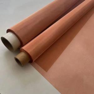 Copper Wire Mesh Roll Woven <b>Orange</b> Color Decoiling Service Available - Product Image 1