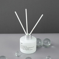 Bouteille diffuseur de parfum d'ambiance en verre rond vide, personnalisable en couleur, 50ml, 100ml, 150ml