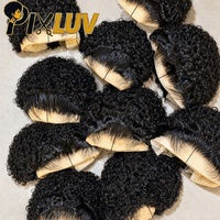 Perruques Pixie en gros, cheveux humains, bouclées afro, sans colle, en dentelle, couleur naturelle pour femmes noires, cheveux vietnamiens bruts
