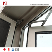 Fenêtres à battants intérieurs en alliage d'aluminium trempé SINOALUU, style minimaliste pour chambre d'hôtel, avec persienne pour usage extérieur