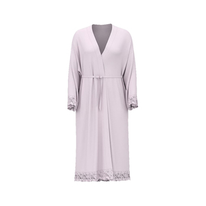 chinese dress ladies Ribbed Modal Lace-Trim Mini Dress in White - XXL