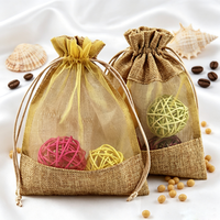 Pochette en jute et lin écologique avec cordon de serrage, sac en toile de jute personnalisé avec logo imprimé pour bijoux, grains de café, cadeaux et emballages de mariage