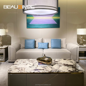 <span class=keywords><strong>Muebles</strong></span> de Cuero de Alta Gama Personalizables para Sala de Estar de Villa Americana, Estilo Moderno y Lujoso - Product Image 3
