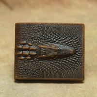 Dompet Pendek Kulit Sapi Asli untuk Pria, Dompet Pendek Kulit Sapi Asli Retro Modis Bisnis