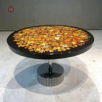 TT OEM & ODM dessus de table personnalisé meubles de salon table basse de luxe moderne en bois de résine époxy à bord vif