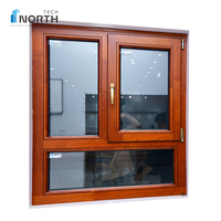Fenêtre à battants horizontale en bois recouvert d'aluminium, design moderne et simple de NorthTech