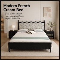 Ensemble de meubles de chambre à coucher King Size 1,8 m en bois massif, style français, rembourré, écologique et durable, par un fournisseur de confiance
