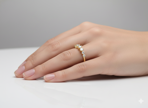 Half <b>Eternity</b> Diamond <b>Ring</b> Natural & Lab Grown Diamonds 925 <b>Silver</b> / 10KT 14KT 18KT Gold Diamond <b>Ring</b> For Sale - Product Image 5