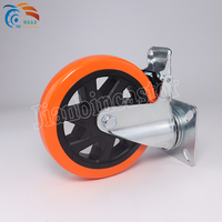 150mm PVC Orange rouge roulette pivotante chariot industriel 6 pouces roulettes robustes roulette humide