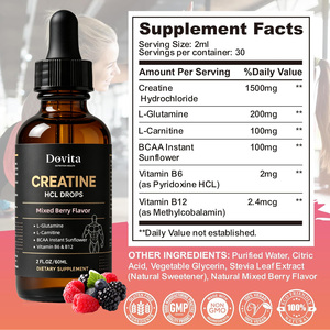 Made in USA <b>Creatine</b> <b>HCL</b> Liquid Drops Private Label Vegan GMP Certified Energy Booster Recovery for Athletes Gym OEM Whole sales - Product Image 2