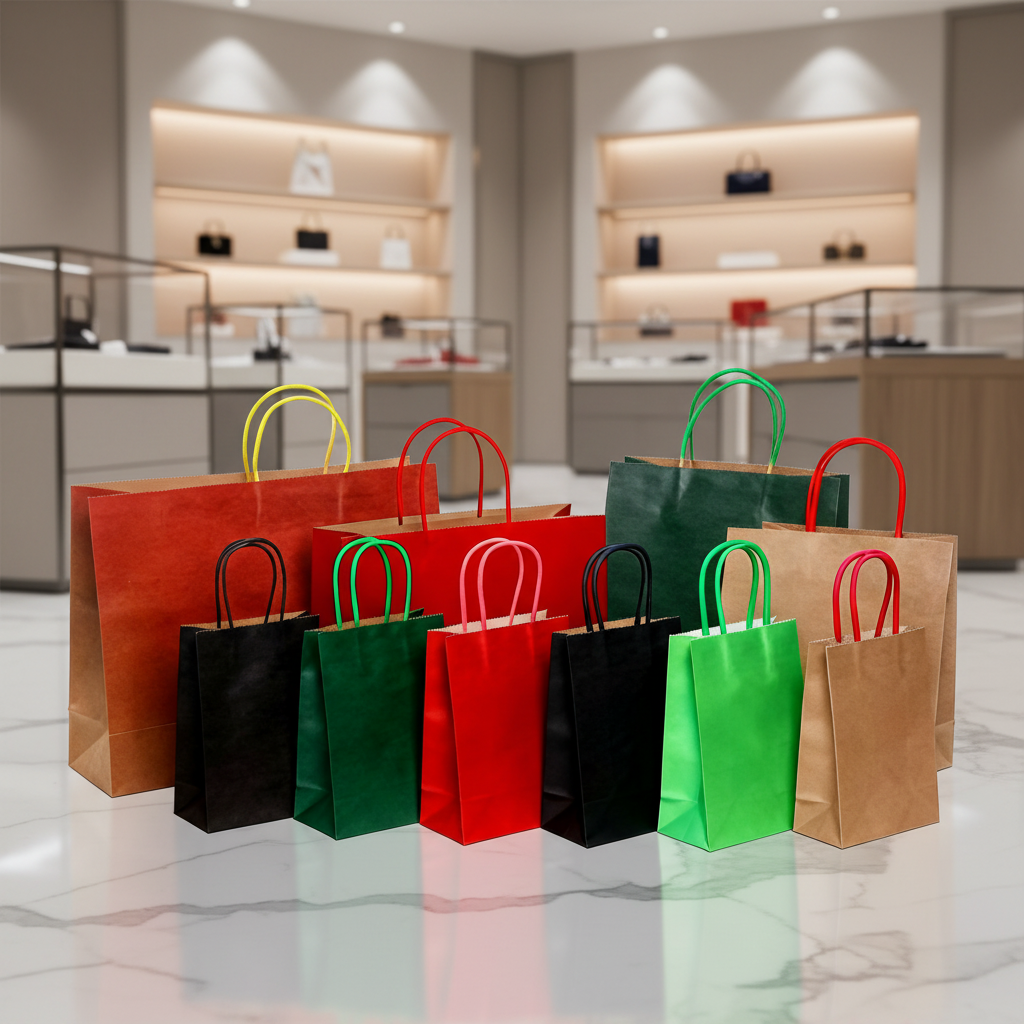 Craft Paper Bag White With Handle Shopping Custom Foldable Business Classic Gift Luxury Clothing Jewelry Paper Bag